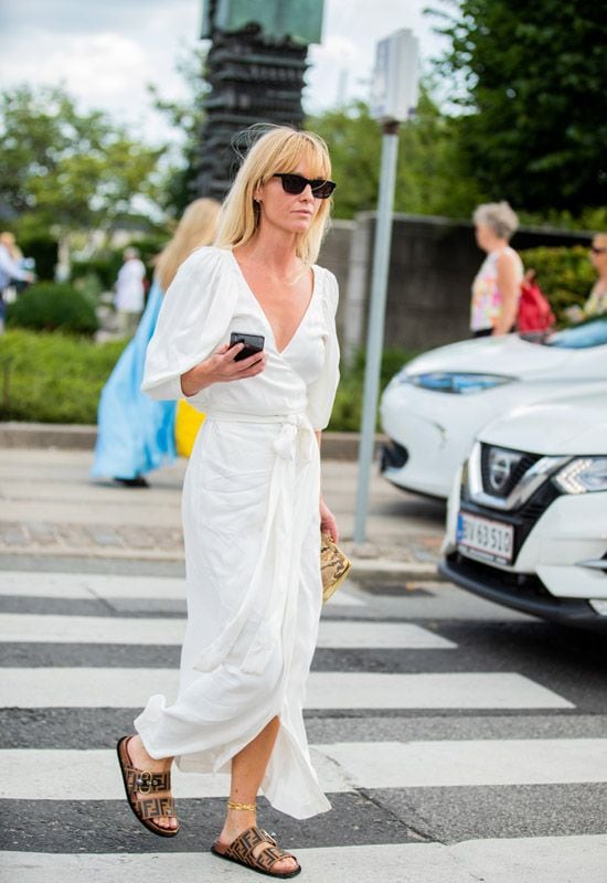 vestido blanco estampado