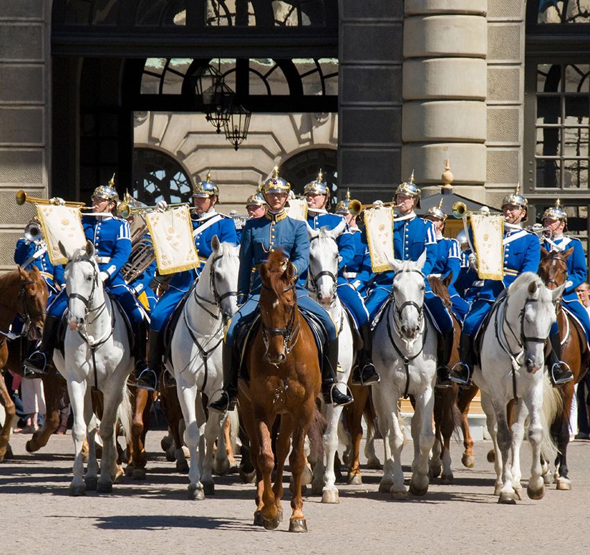 Cambio de guardia, Palacio Real de Estocolmo, Suecia