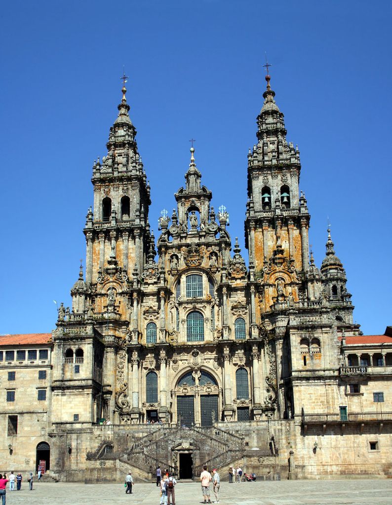 Fachada de la catedral de Santiago de Compostela en la fachada del Obradoiro