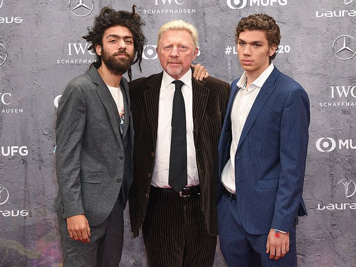 Imagen de Boris Becker junto a sus hijos Noah y Elias 