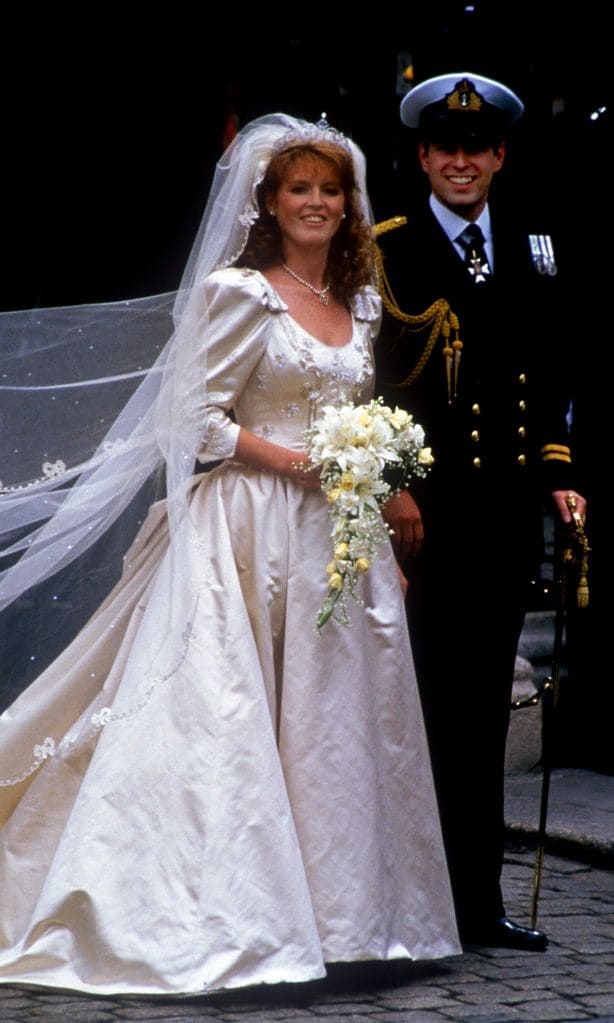 Sarah Ferguson y el príncipe Andrés en su boda