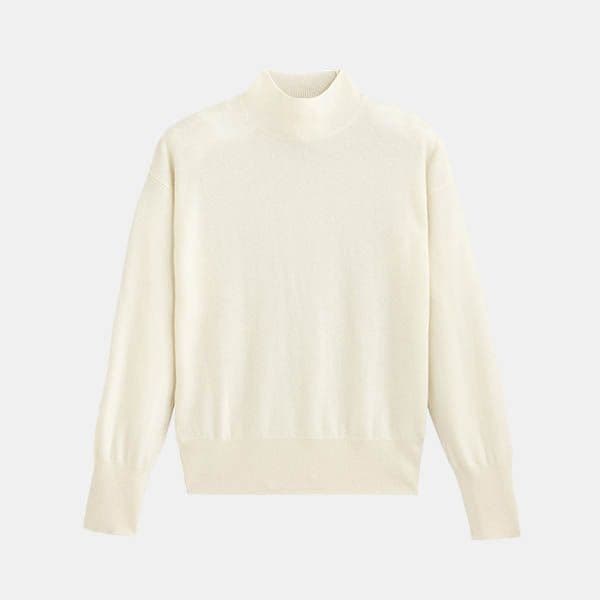 jersey cashmere blanco cuello laredoute