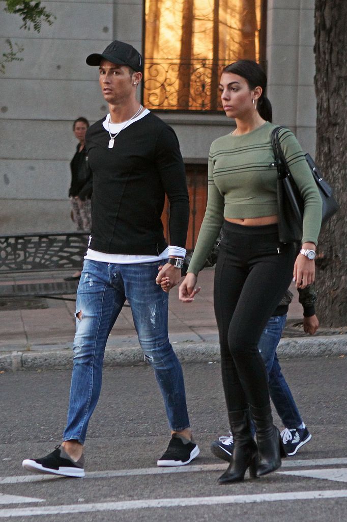 Soccerplayer Cristiano Ronaldo and Georgina Rodriguez strolling the streets of Madrid on Thursday 20 , April 2017.