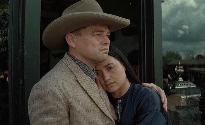 Lily Gladstone y Leonardo DiCaprio en 'Los asesinos de la luna'