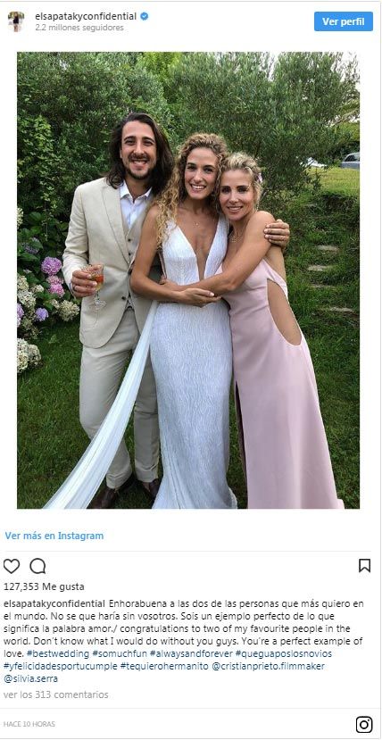 Elsa Pataky en una imagen de la boda de su hermano Cristian