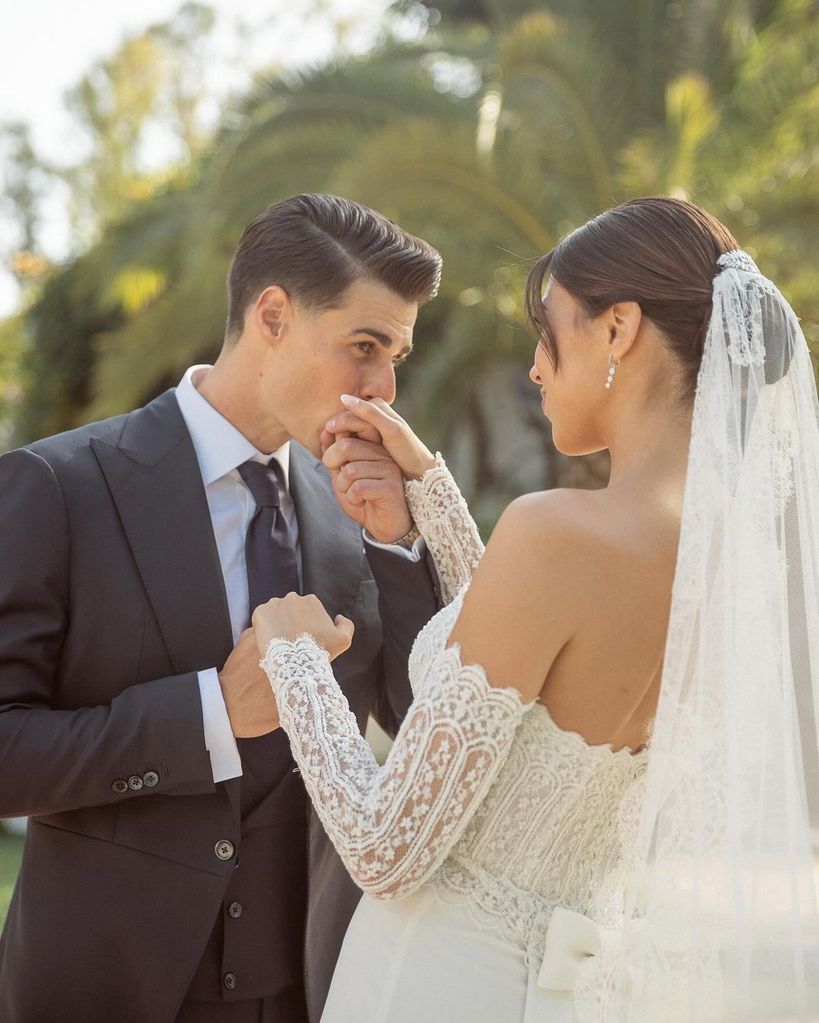 Andrea Martínez y Kepa Arrizabalaga el día de su boda el 25 de junio de 2023