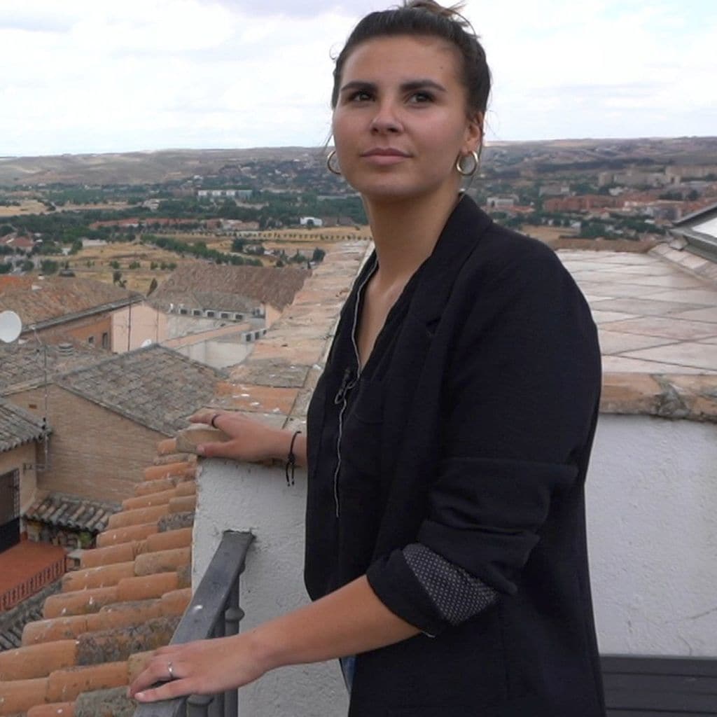Adriana Ferreño, en las grabaciones de su nuevo programa para la televisión de Castilla-La Mancha, \'Enjoy\'.