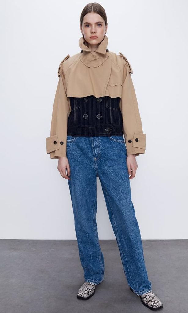 short contrasting trench de zara