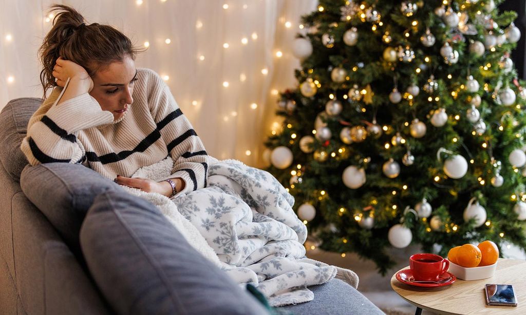 mujer triste navidad