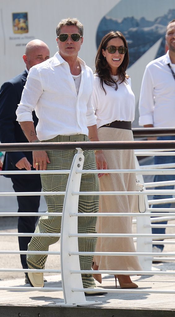 Actor Brad Pitt and Ines de Ramon in Venice