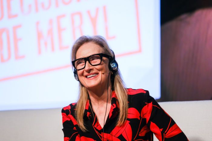 Meryl Streep en un acto con jóvenes en Oviedo