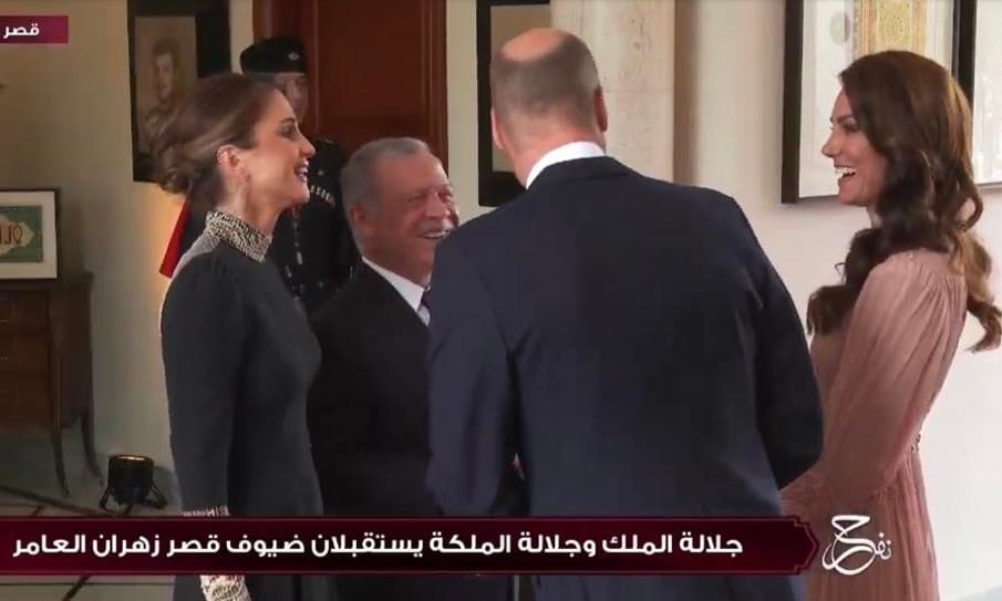 The Prince and Princess of Wales at royal wedding in Jordan