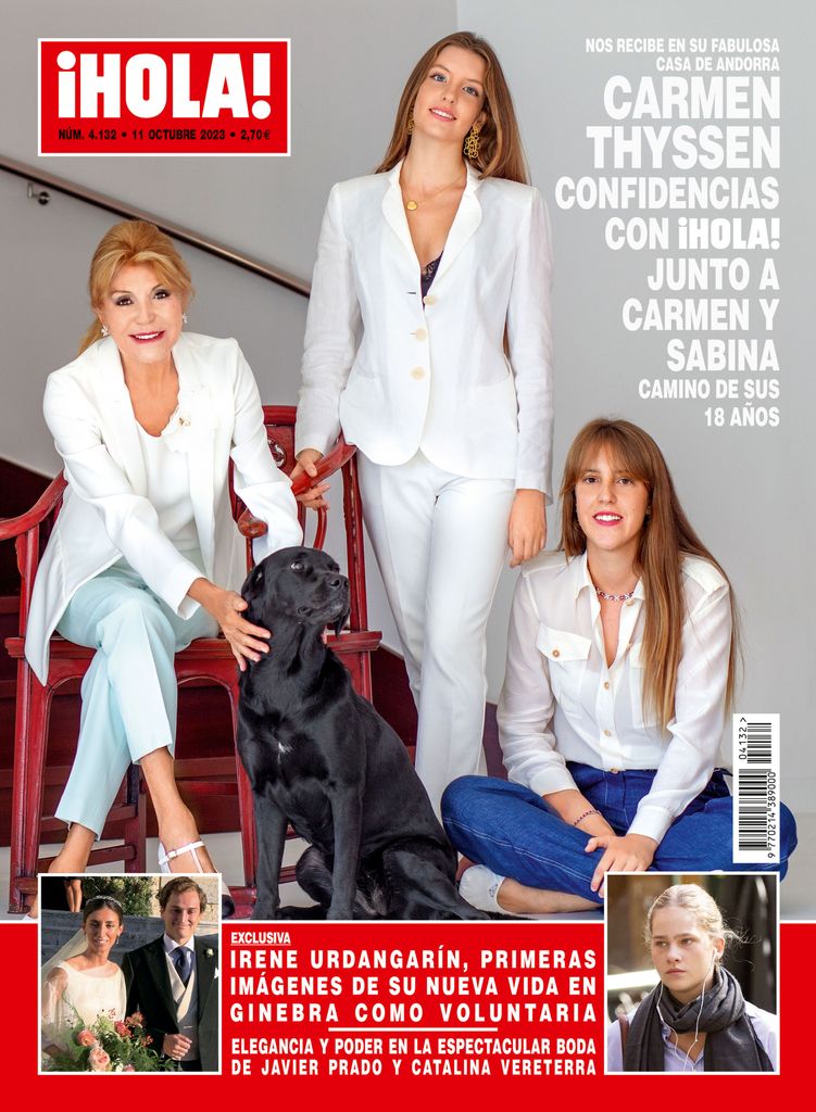 La baronesa Thyssen con sus hijas en una portada de ¡HOLA!