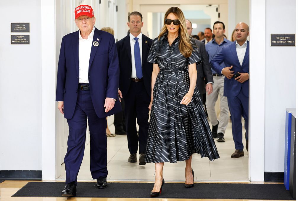 Donald y Melania Trump votando en Palm Beach, Florida