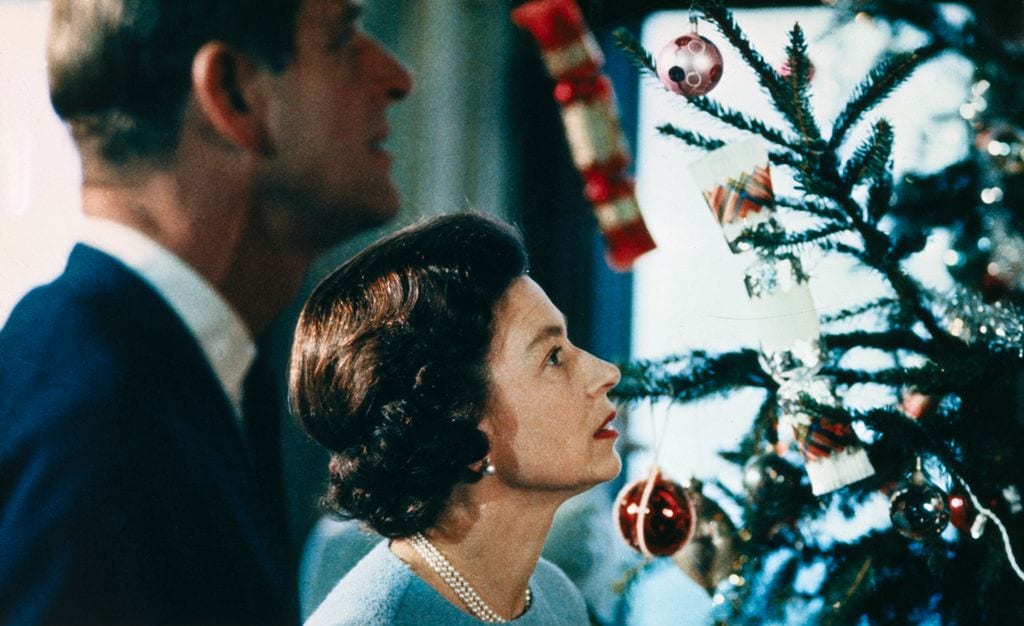 La reina Isabel y el duque de Edimburgo en Navidad