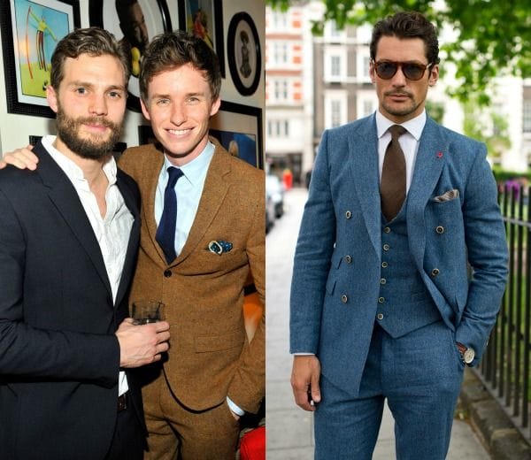 David Gandy hace 'doblete' en los complementos con este conjunto de pañuelo y corbata en diferentes tonos de marrón tostado.
