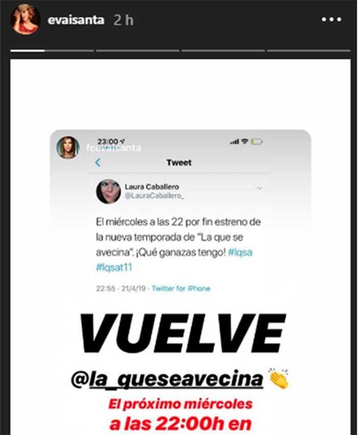 Eva Isanta ha publicado una encuesta en su Instagram