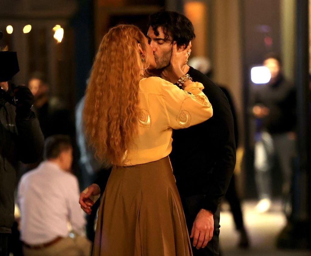 Blake Lively y Justin Baldoni durante el rodaje de "It Ends with Us" 