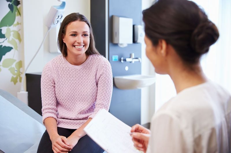 Woman at the doctor