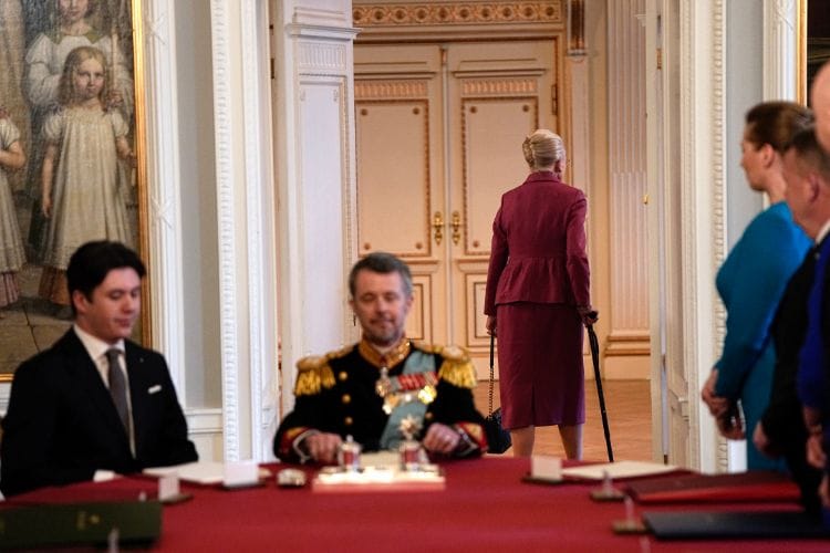 Margarita de Dinamarca tras el Consejo de Estado
