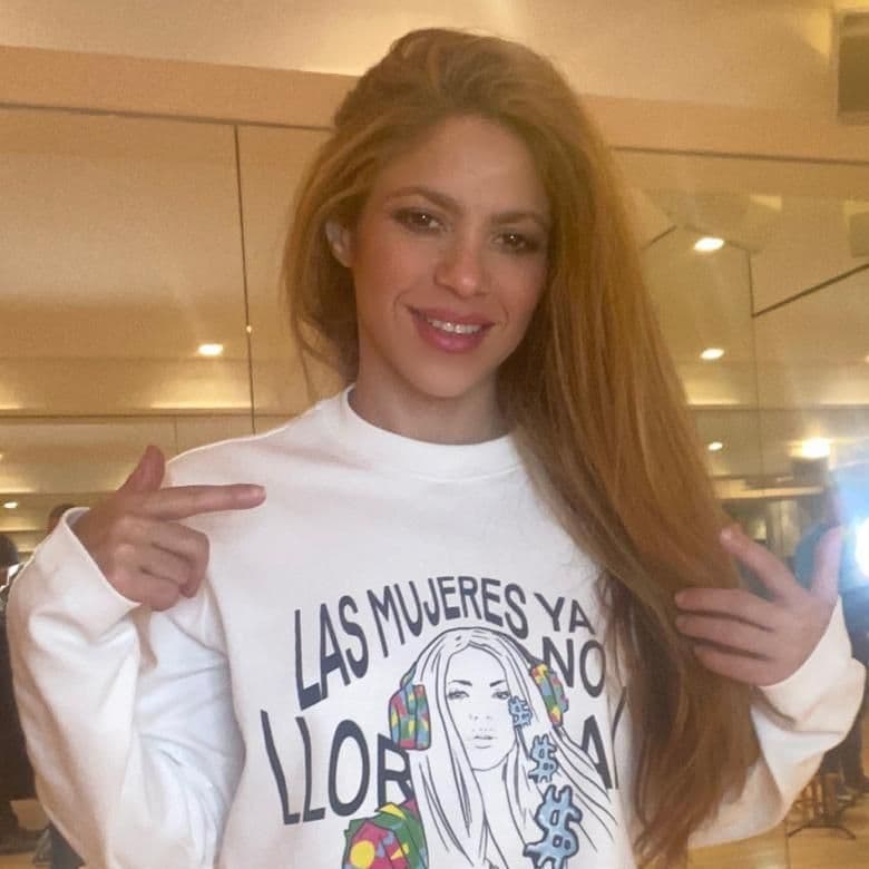 shakira wearing her own merch