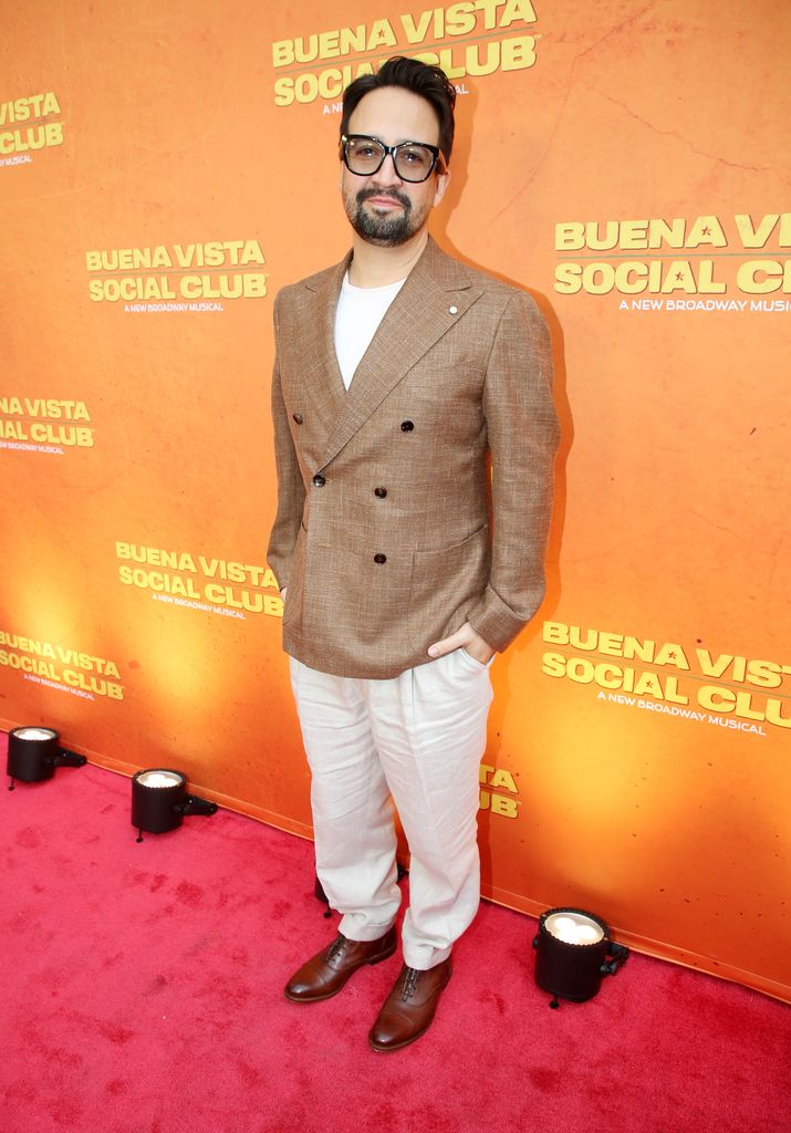 Lin-Manuel Miranda poses at the opening night of "Buena Vista Social Club" at The Schoenfeld Theater On March 19, 2025 in New York City. (Photo by Bruce Glikas/Getty Images)