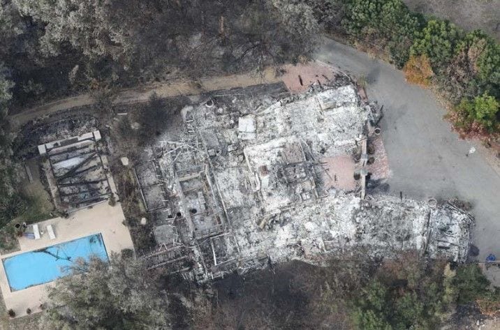 La casa de Miley Cyrus y Liam Hemsworth, destruida por las llamas en noviembre de 2018