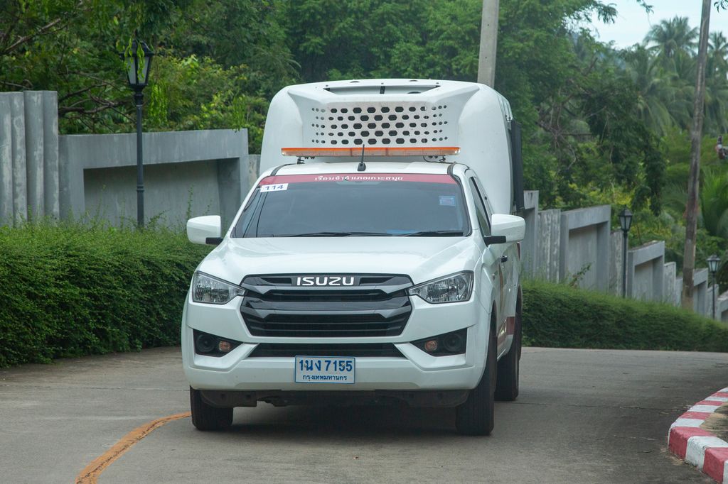 Daniel Sancho in a police van. August 29, 2024 in Thailand