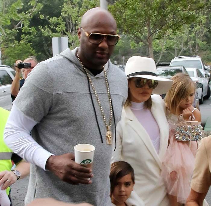 Khloé Kardashian y su expareja, Lamar Odom, de quien se separó en 2013, volvieron a reunirse para asistir a la Misa de Pascua
