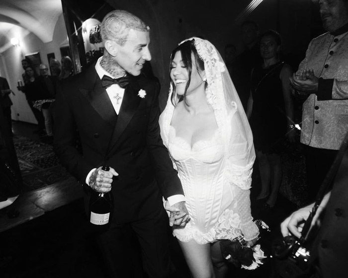 Kourtney Kardashian el día de su boda con Travis Barker