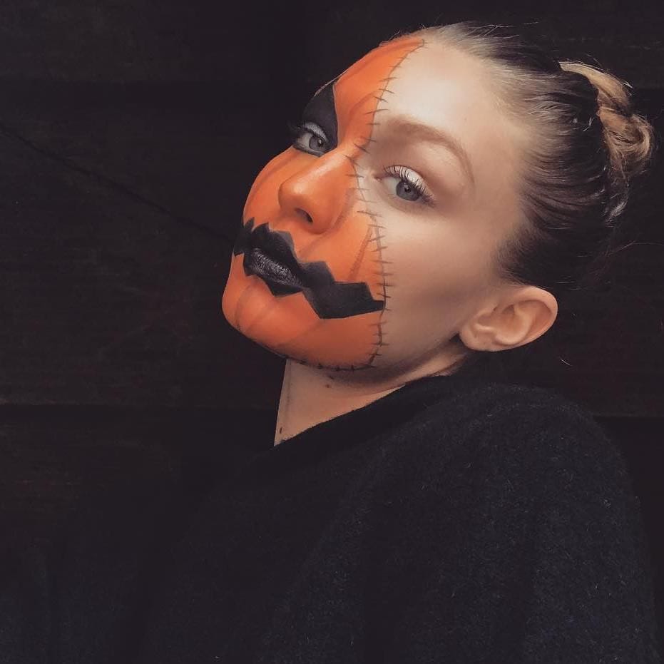 gigi hadid maquillada como una calabaza