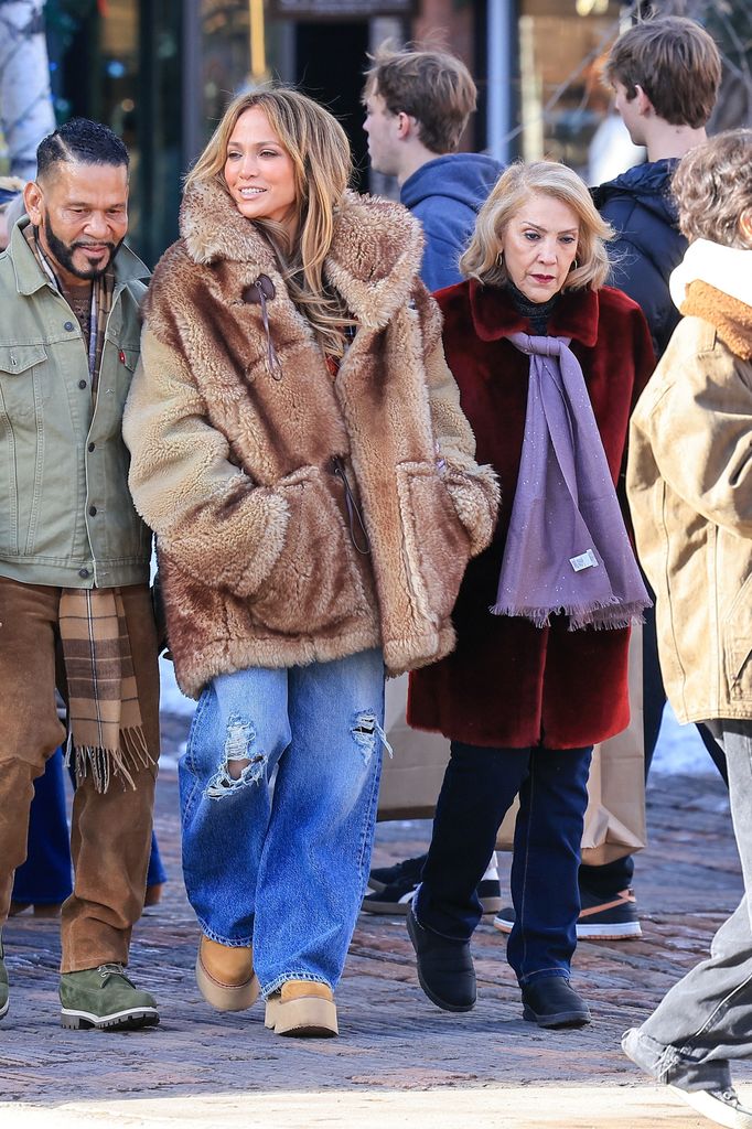 Actress and singer Jennifer Lopez and her mom Guadalupe Rodriguez in Aspen