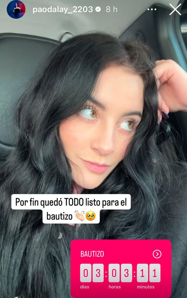 Paola Dalay en la cuenta regresiva para el bautizo de Tessa