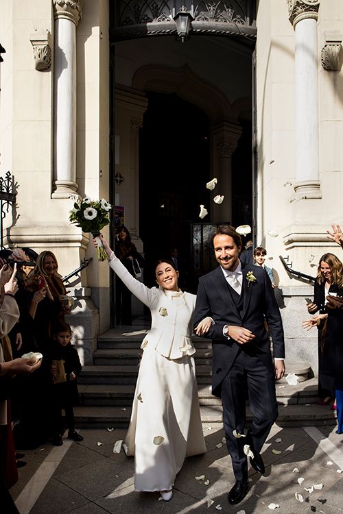 Vestido de novia con chaqueta