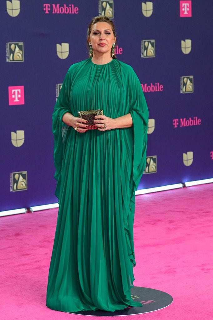 Spanish singer Niña Pastori arrives for Univision's 37th Premio Lo Nuestro at the Kaseya Center in Miami, Florida, on February 20, 2025. (Photo by Giorgio Viera / AFP) (Photo by GIORGIO VIERA/AFP via Getty Images)          