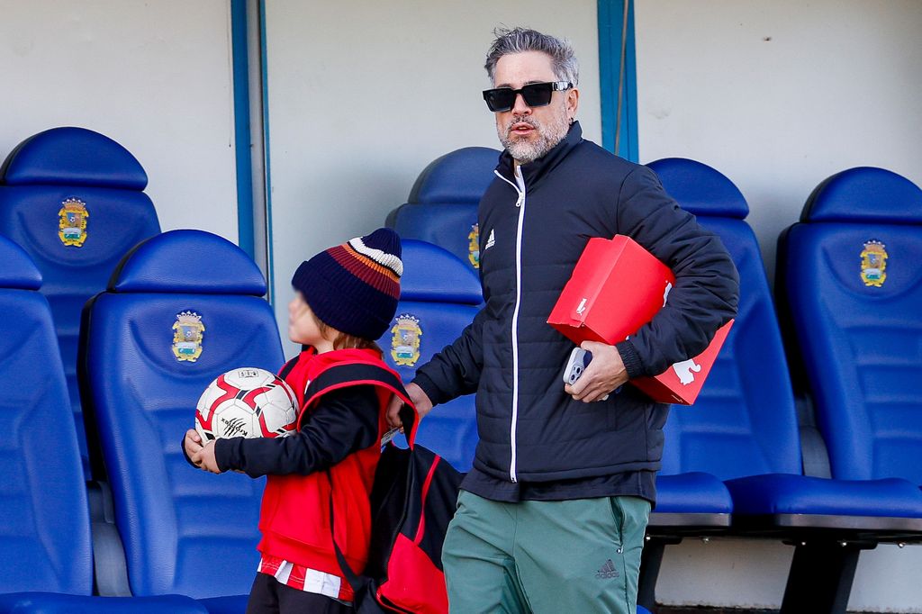 El actor Unax Ugalde en el partido benéfico. 