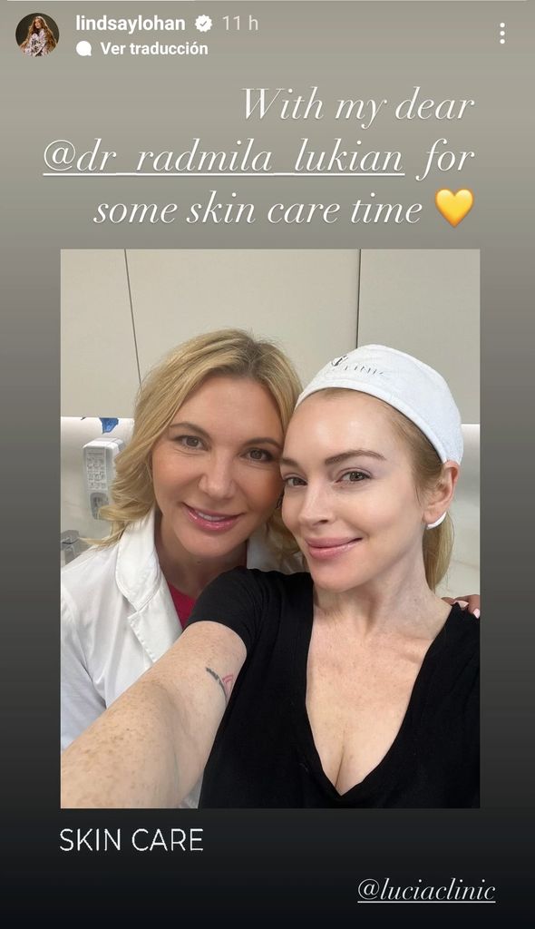 Lindsay Lohan junto a la doctora Radmila Lukian.