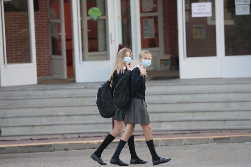 La princesa Leonor y la infanta Sofía, a su llegada al colegio el pasado 11 de septiembre