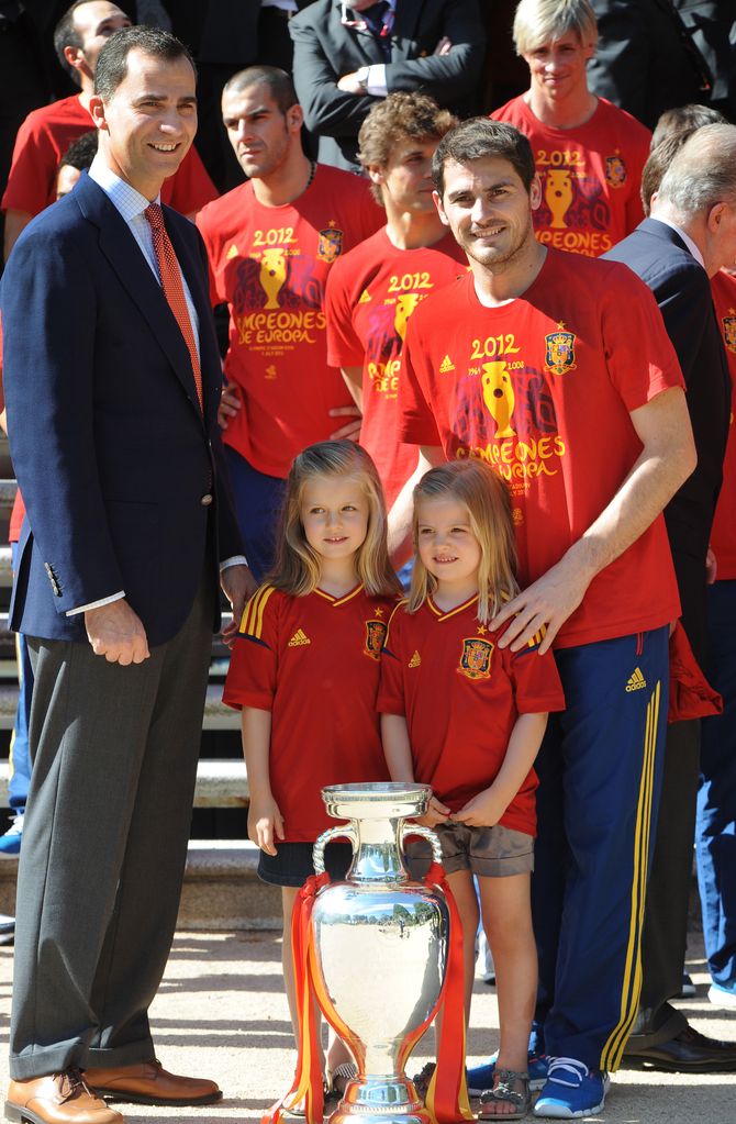 Rey Felipe VI, princesa Leonor, Infanta Sofía, Iker Casillas. 2012. Madrid