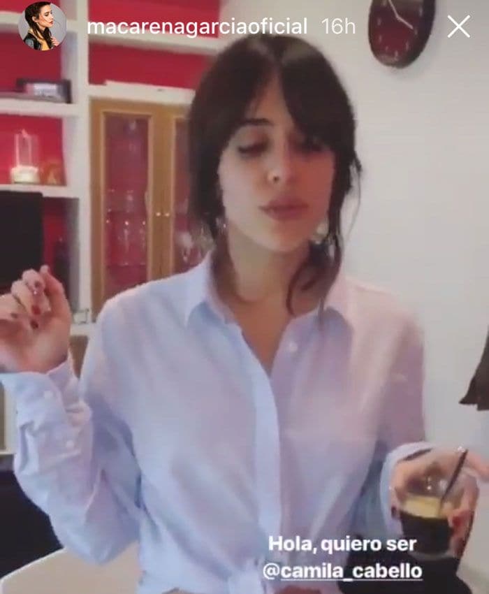 Macarena García imitando a Camila Cabello en Instagram