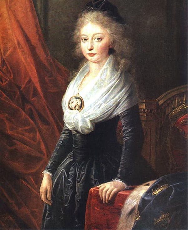 Retrato de María Teresa de Francia en su exilio en Viena en 1795. Pintura de Heinrich Friedrich Füger
