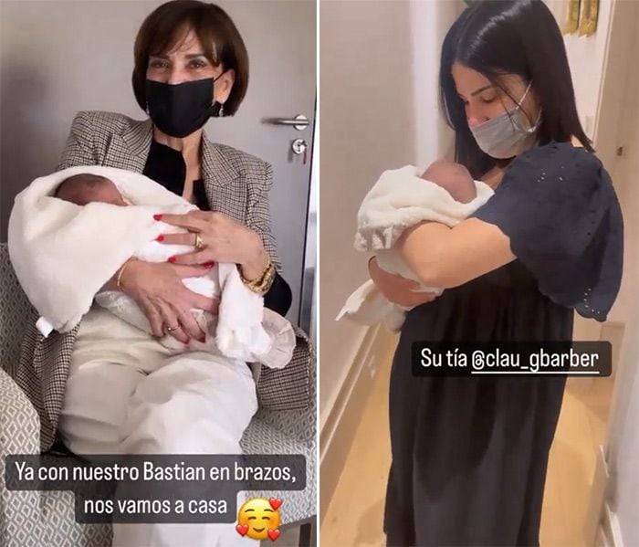 La familia de Carla Barber con el pequeño Bastian