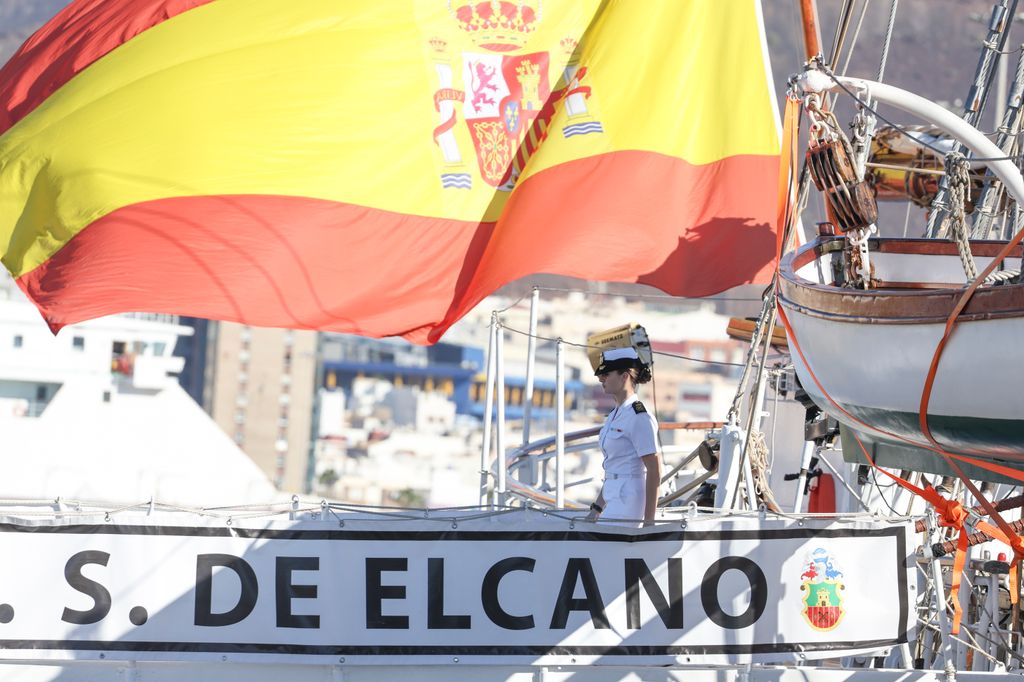 La princesa Leonor llega a Gran Canaria a bordo de Elcano 