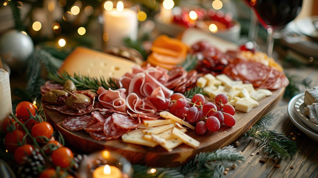 Una buena tabla de quesos y embutidos es uno de los mejores aperitivos para servir en Navidad.