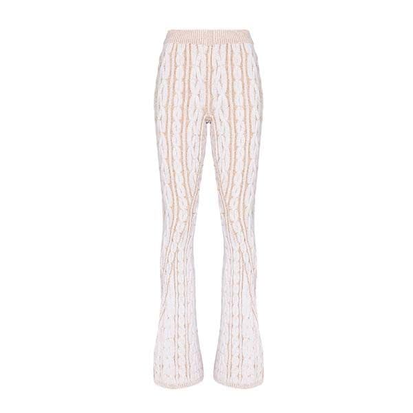 pantalon flare blanco