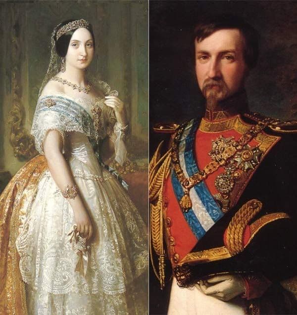 La infanta Luisa Fernanda de Borbón (1832-1897) y el príncipe Antonio de Orleans (1824-1890), padres del Infante
