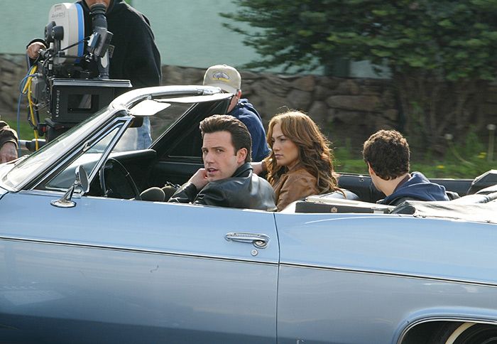 Jennifer Lopez y Ben Affleck en el rodaje de Gigli