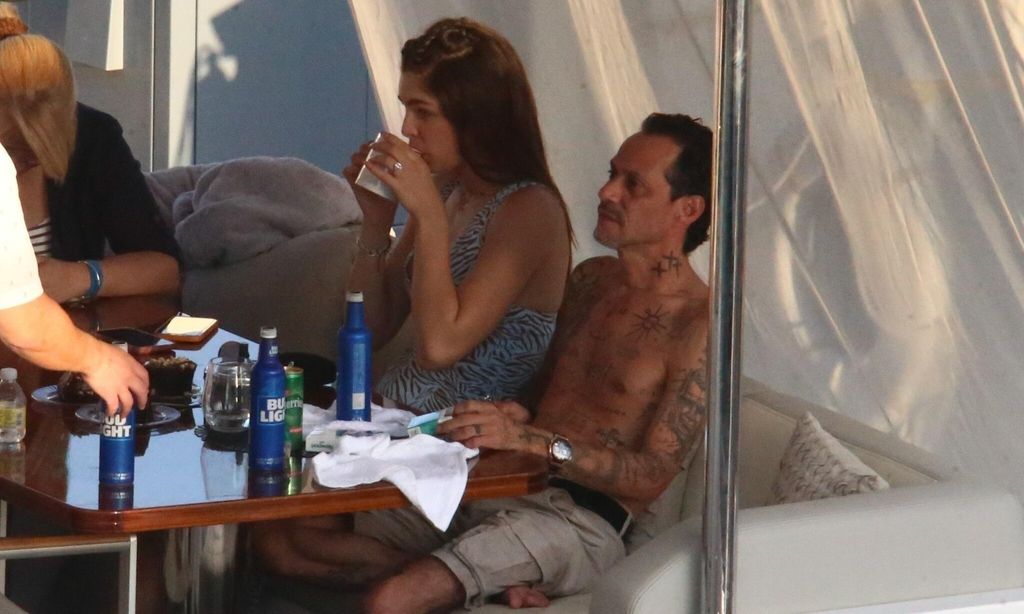 Marc Anthony and Nadia Ferreira continue celebrating their engagement on a yacht in Miami