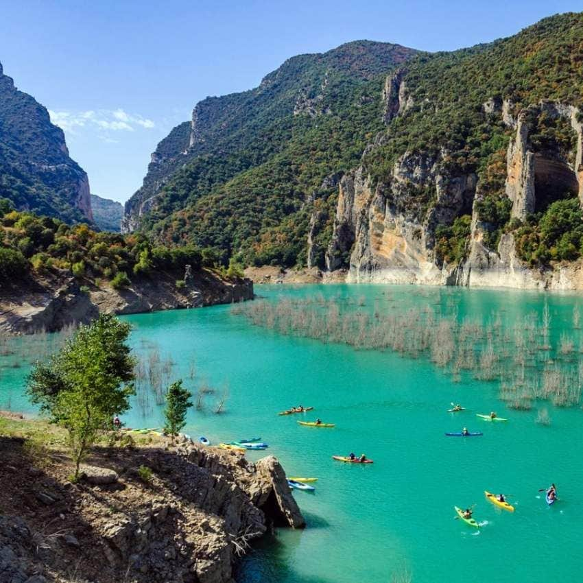 El congost de Mont-Rebei es uno de los mejores lugares de España para recorrer con un kayak.