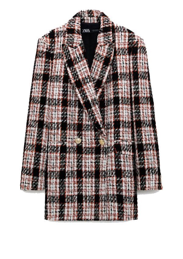 blazer tartan zara